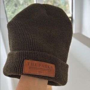 Wonderly The Parks Patch Forest Green Waffle Knit Beanie